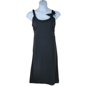 Darkfairy Midi Dress US XL 14 Women EUR L 44 Black Chiffon Sleeveless Gothic LBD